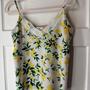 Socialite Lemon and Green Lace Camisole
